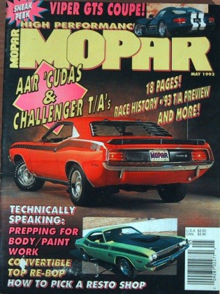 HIGH PERFORMANCE MOPAR 1993 MAY - T/A-AARs, VIPER GTS